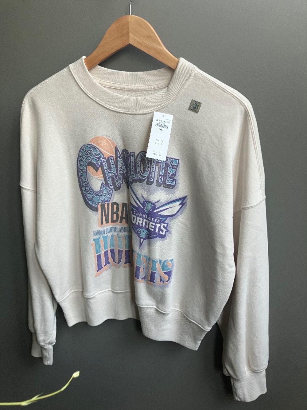 Abercrombie & Fitch Charlotte Hornets NBA Graphic Crewneck Sweatshirt Small NWT